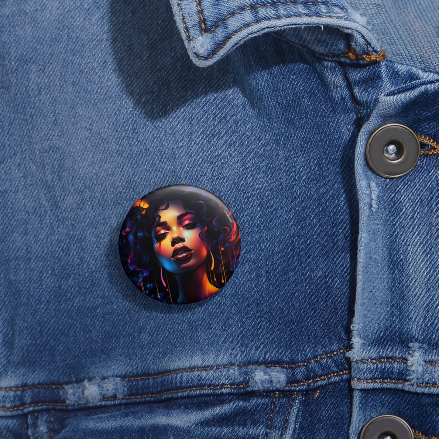 Custom Pin Buttons - Neon Glow