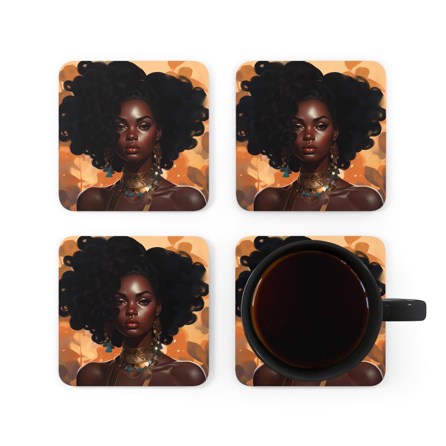 Corkwood Coaster Set - Sasha