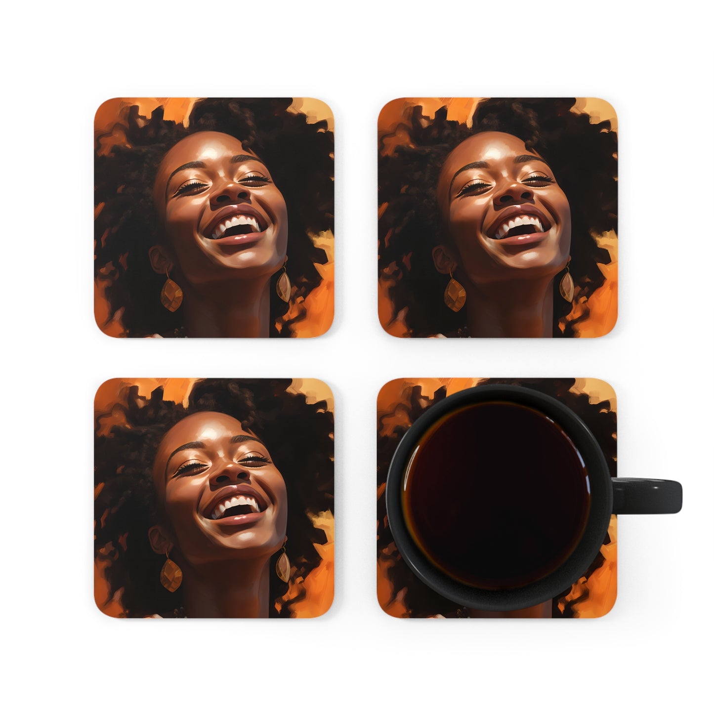 Corkwood Coaster Set - Joy