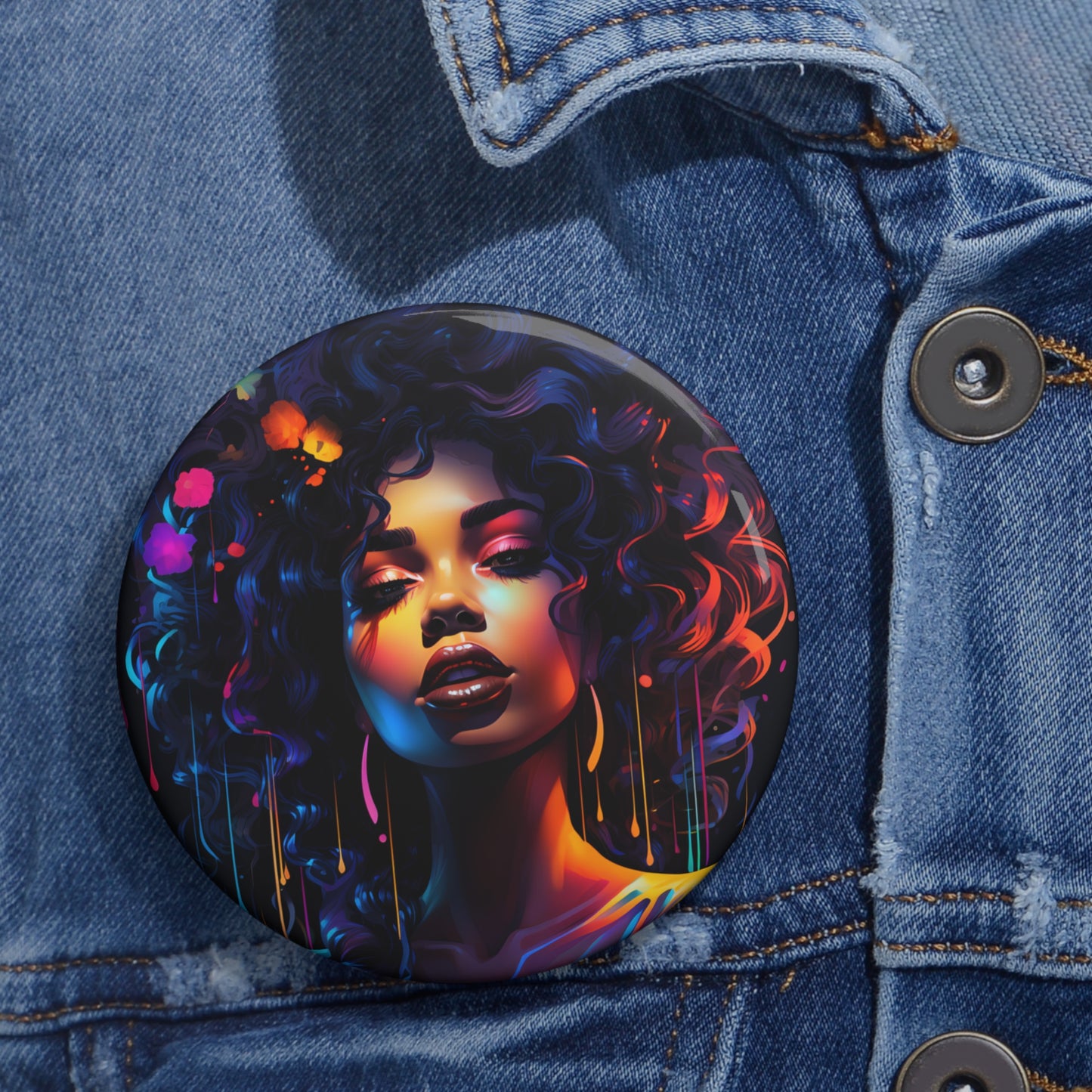 Custom Pin Buttons - Neon Glow