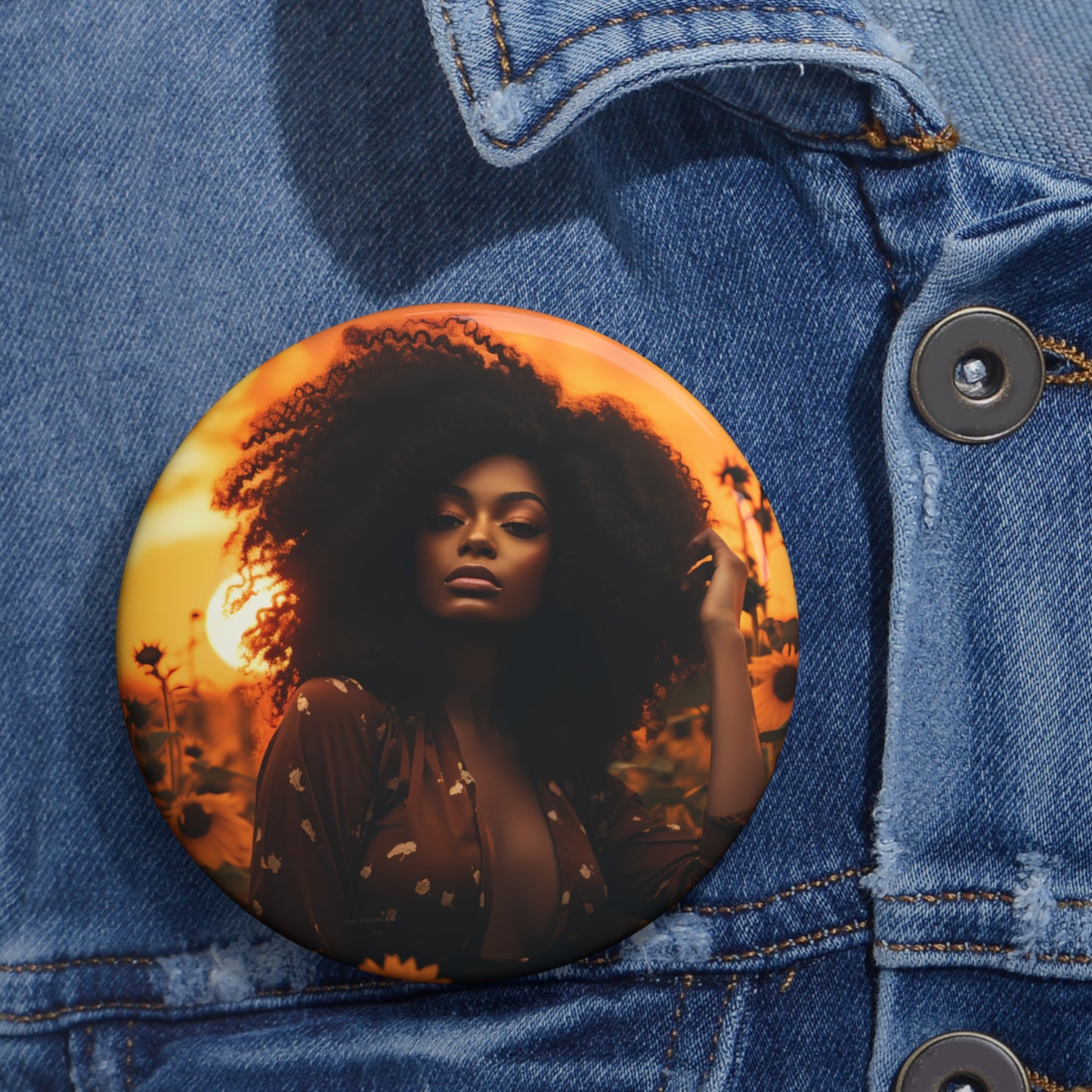 Copy of Custom Pin Buttons - Sunflowers