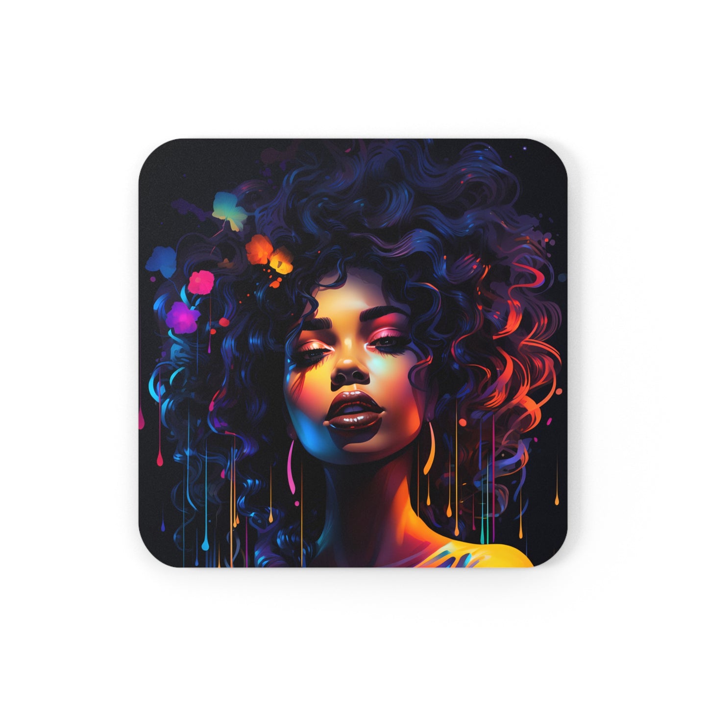 Corkwood Coaster Set - Neon Glow