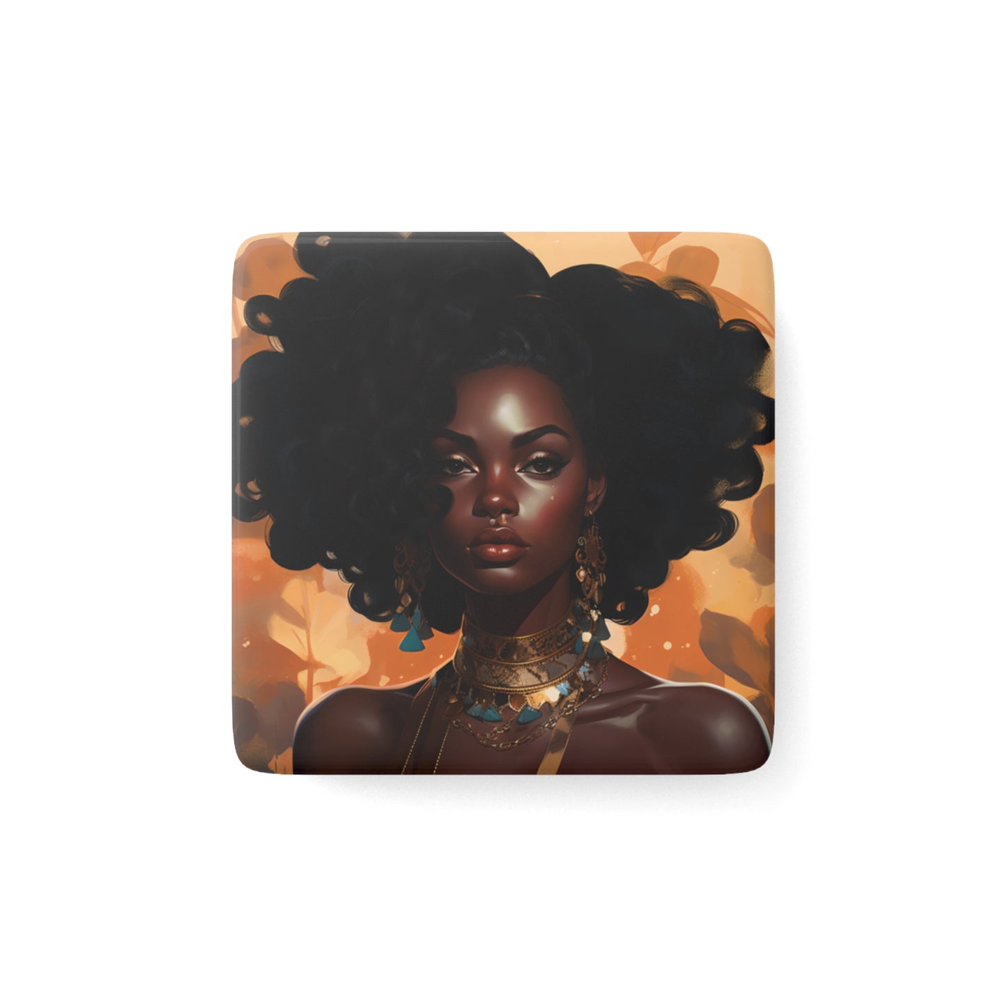 Porcelain Magnet, Square - Sasha