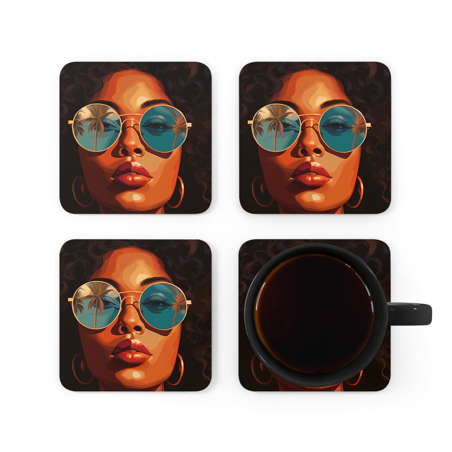 Corkwood Coaster Set - Cali Dream