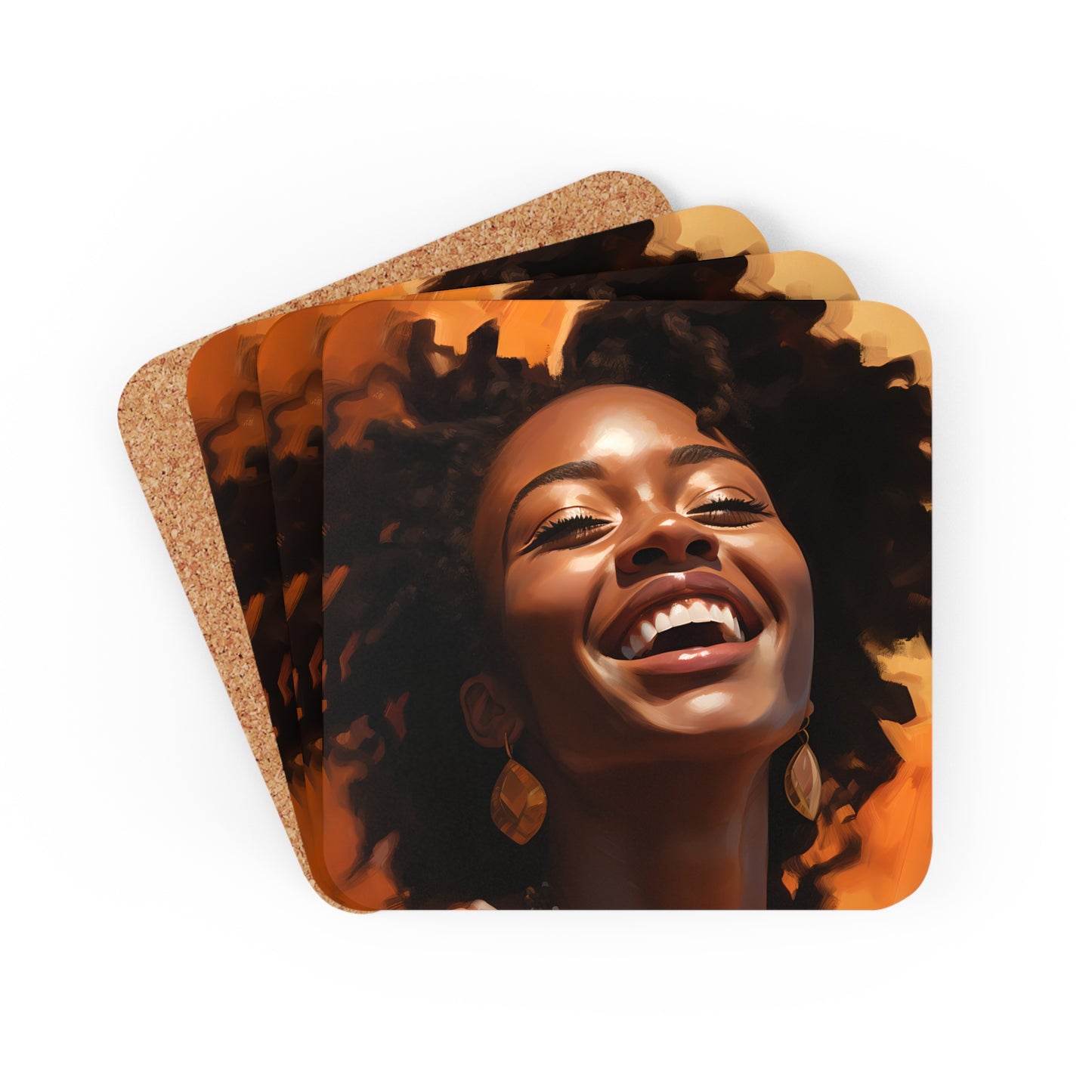 Corkwood Coaster Set - Joy