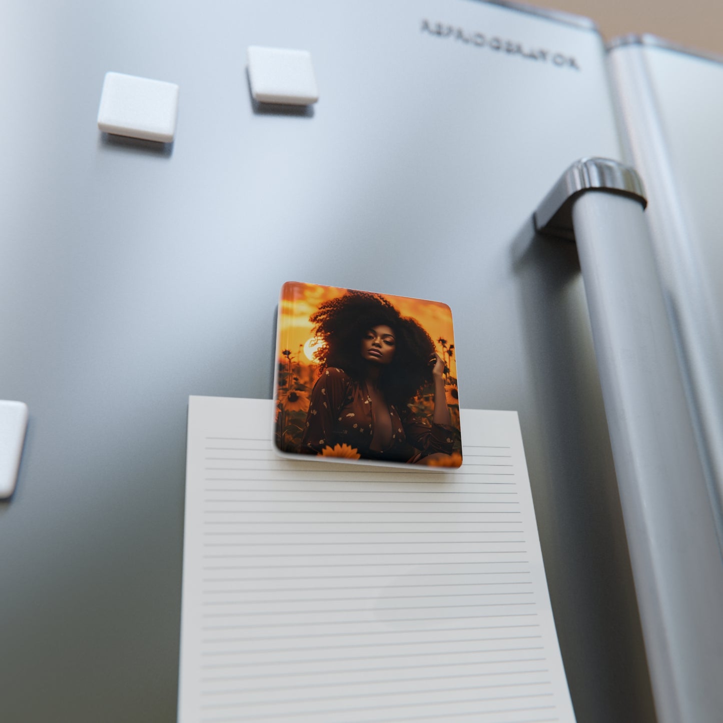 Porcelain Magnet, Square - Sunflowers