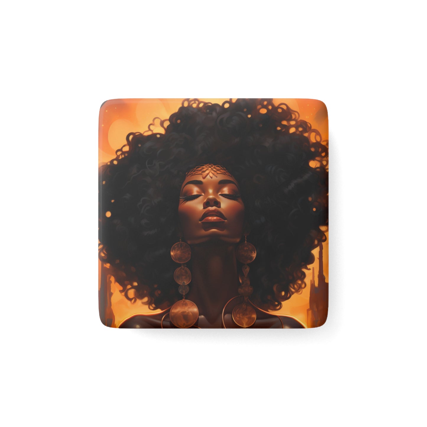 Porcelain Magnet, Square - Brandi