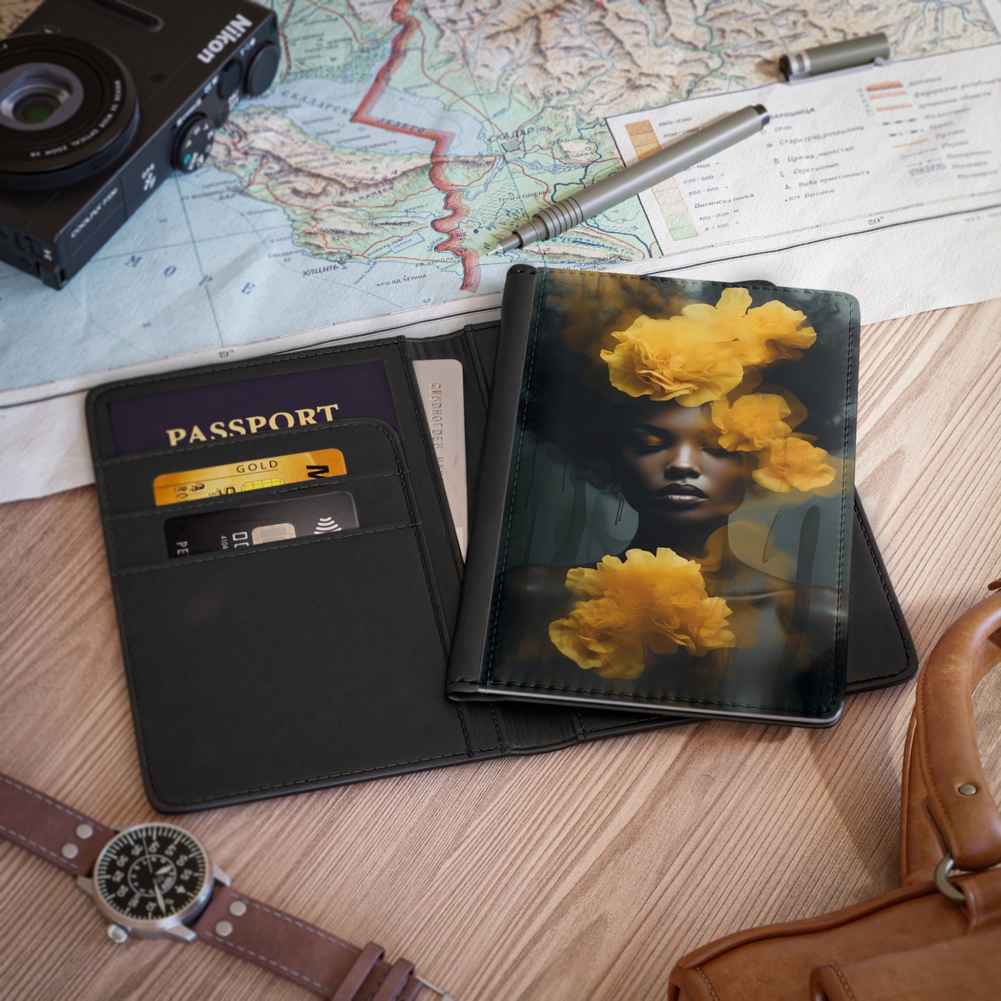 Passport Cover - Yellow Carnations