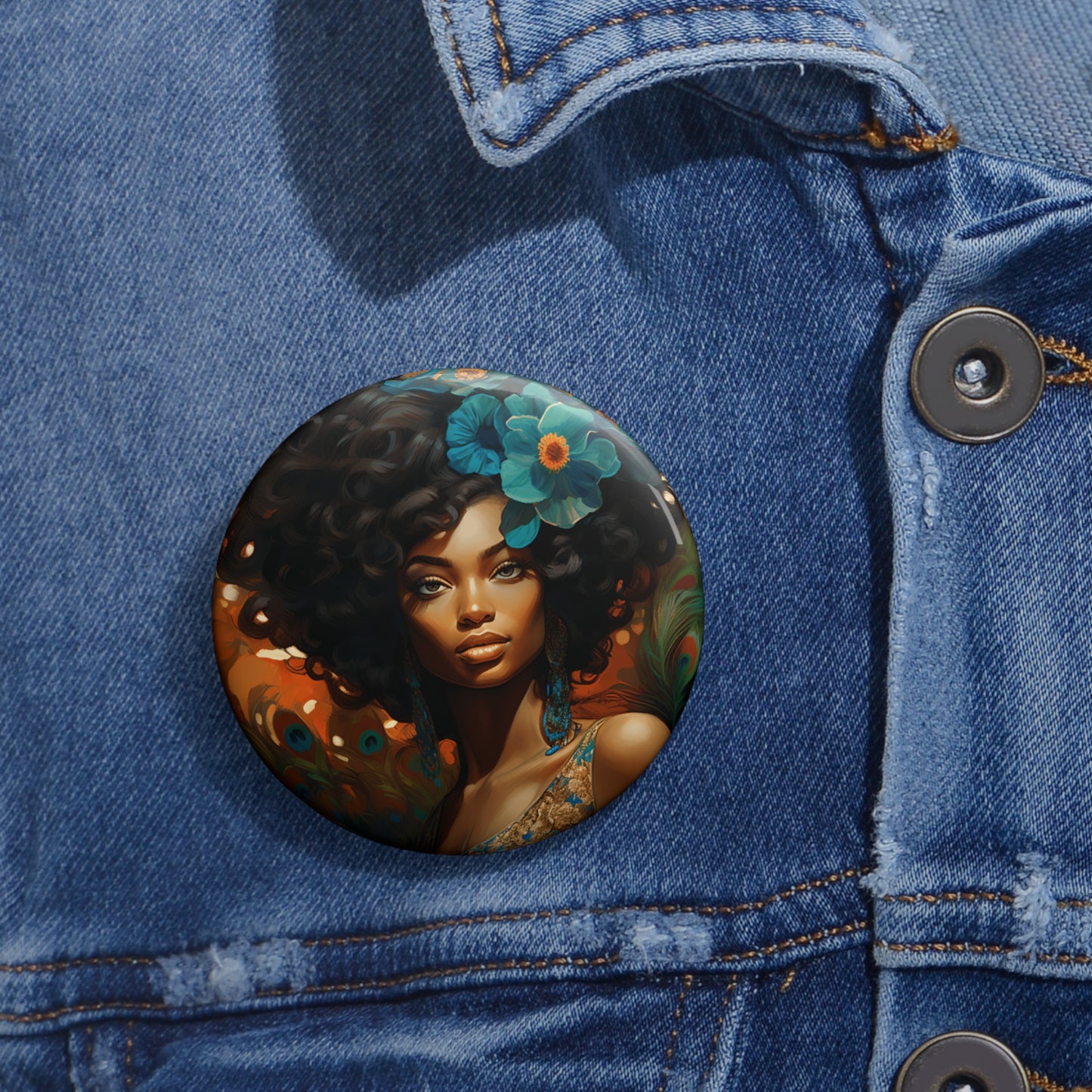 Copy of Custom Pin Buttons - Peacock