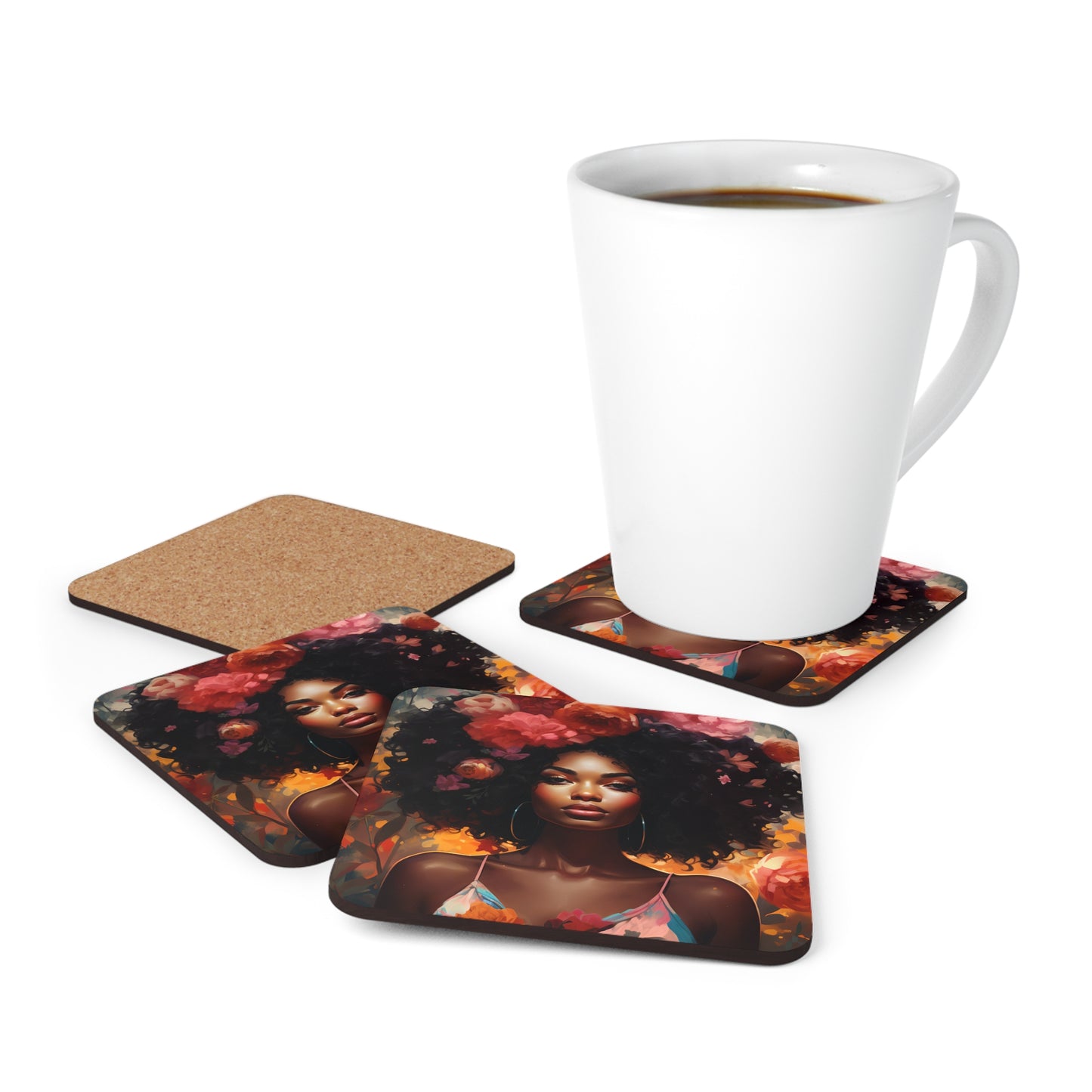 Corkwood Coaster Set - In Bloom