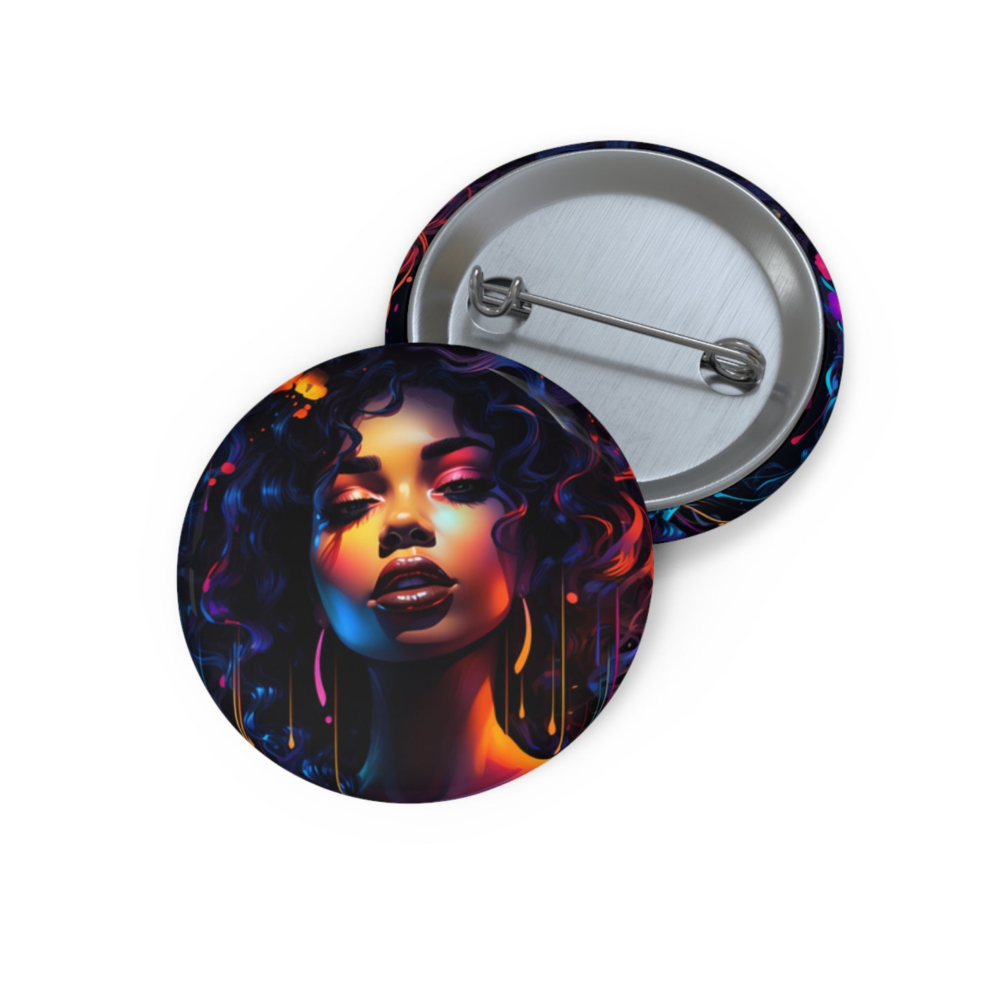 Custom Pin Buttons - Neon Glow