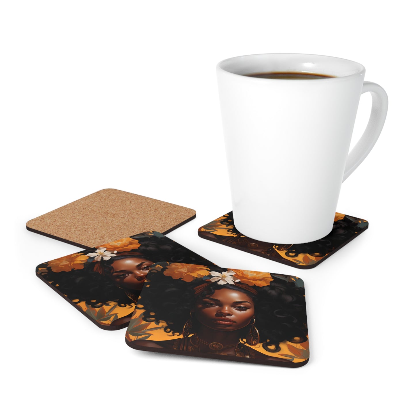 Corkwood Coaster Set - Lily