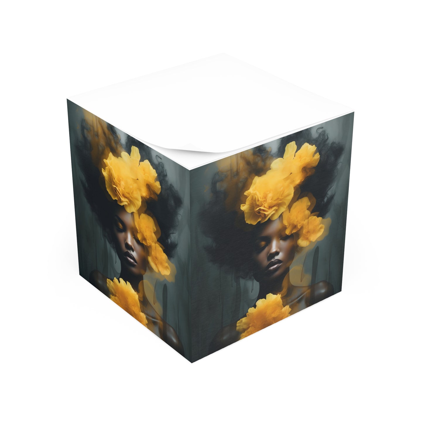 Note Cube - Yellow Carnations