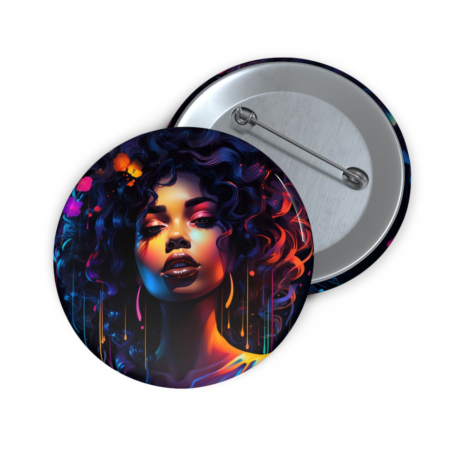 Custom Pin Buttons - Neon Glow