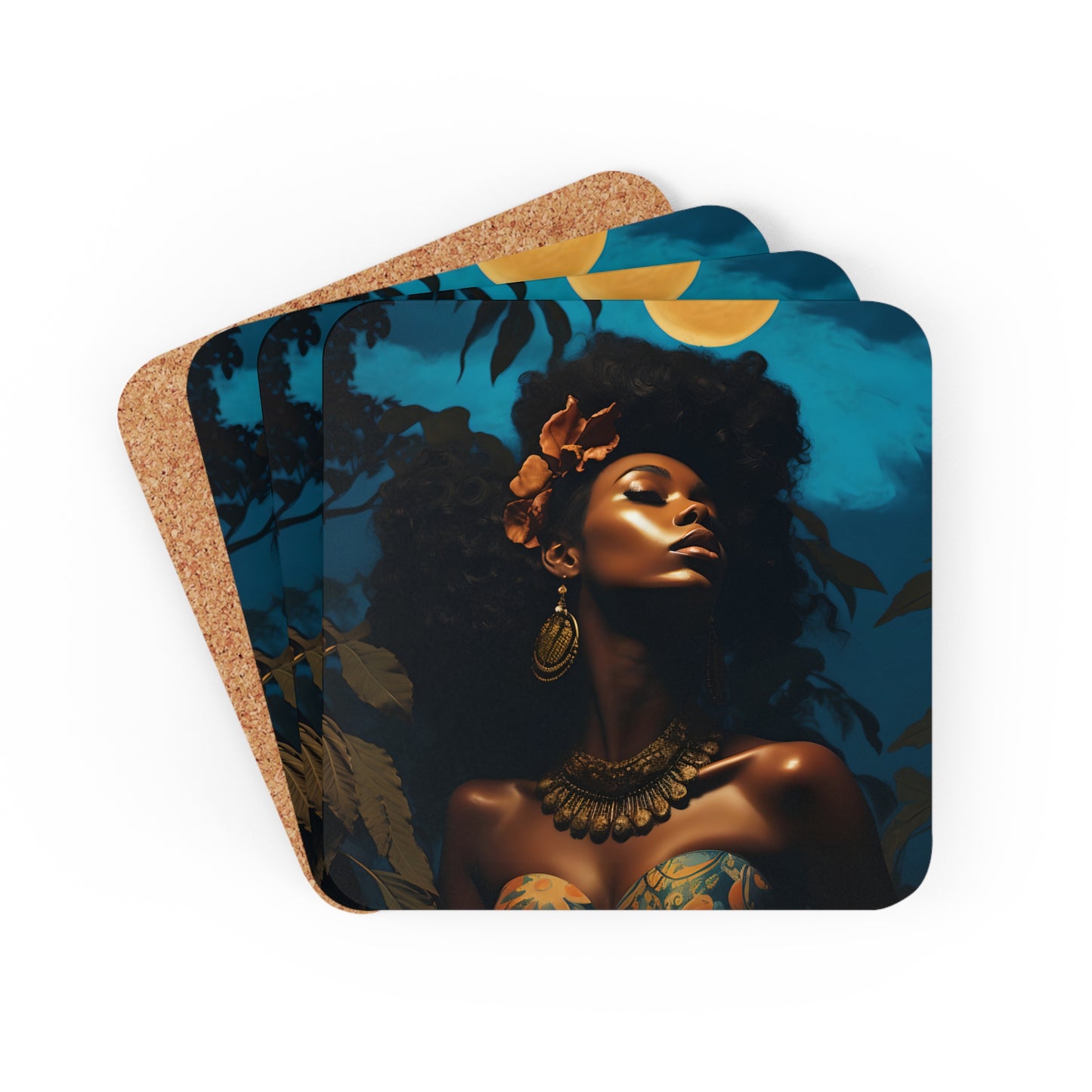 Corkwood Coaster Set - Moon Glow