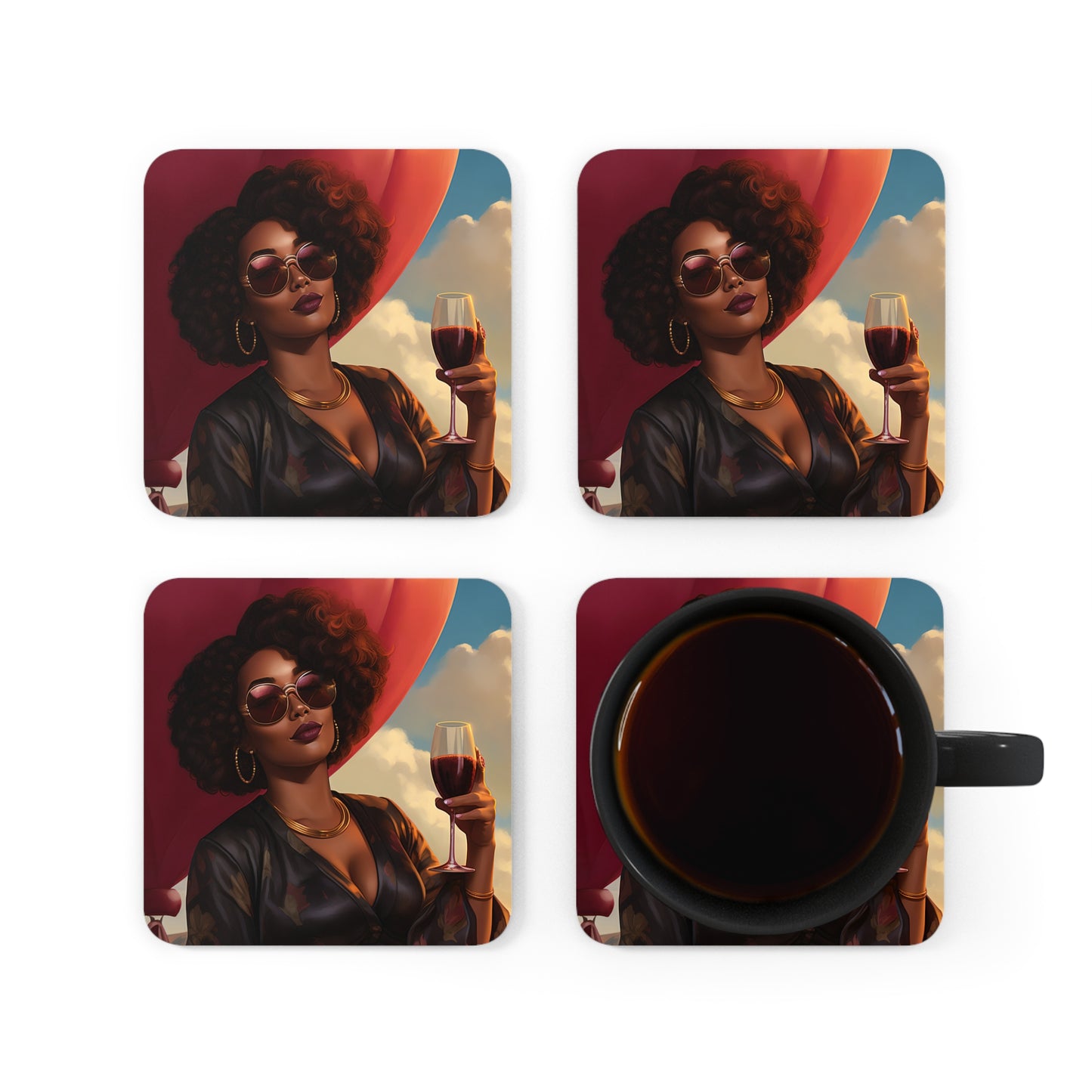 Corkwood Coaster Set - Flying High