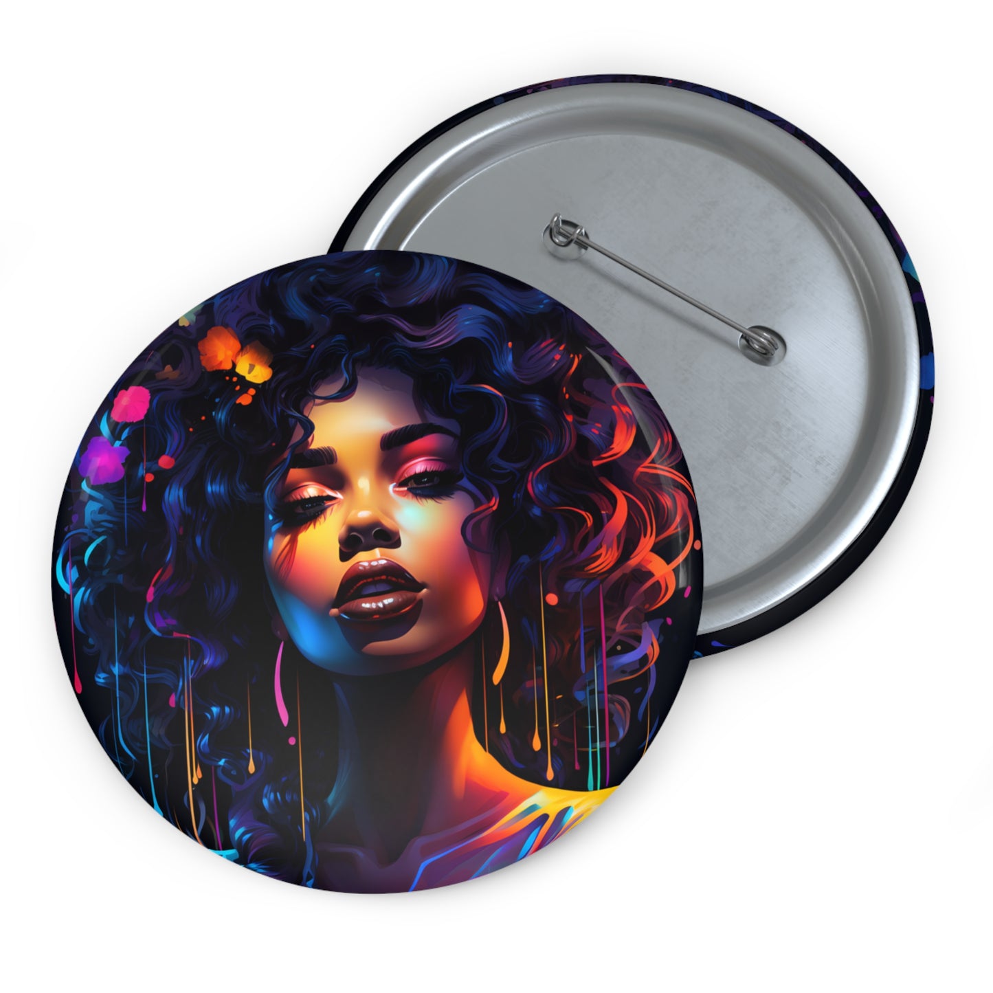 Custom Pin Buttons - Neon Glow