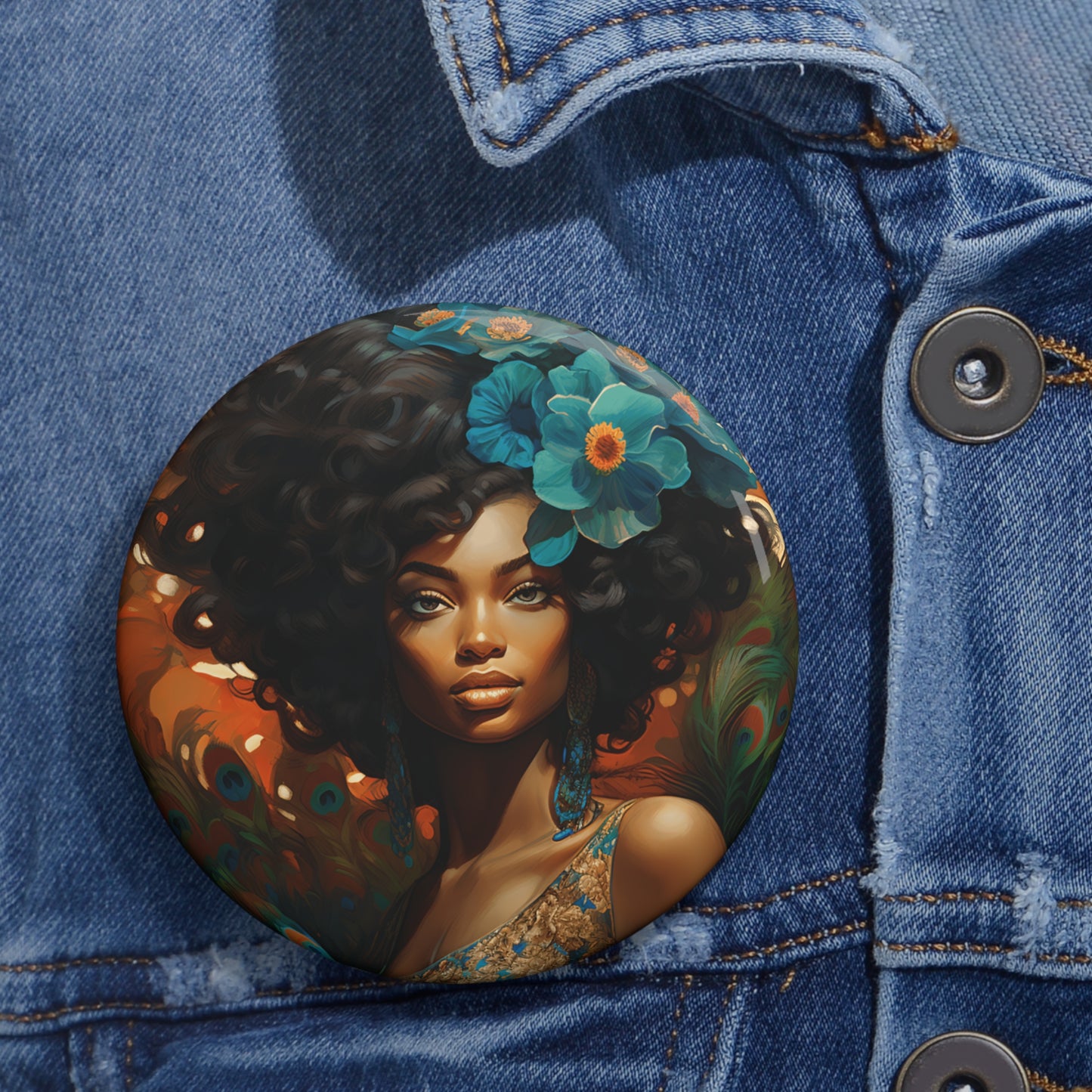 Copy of Custom Pin Buttons - Peacock