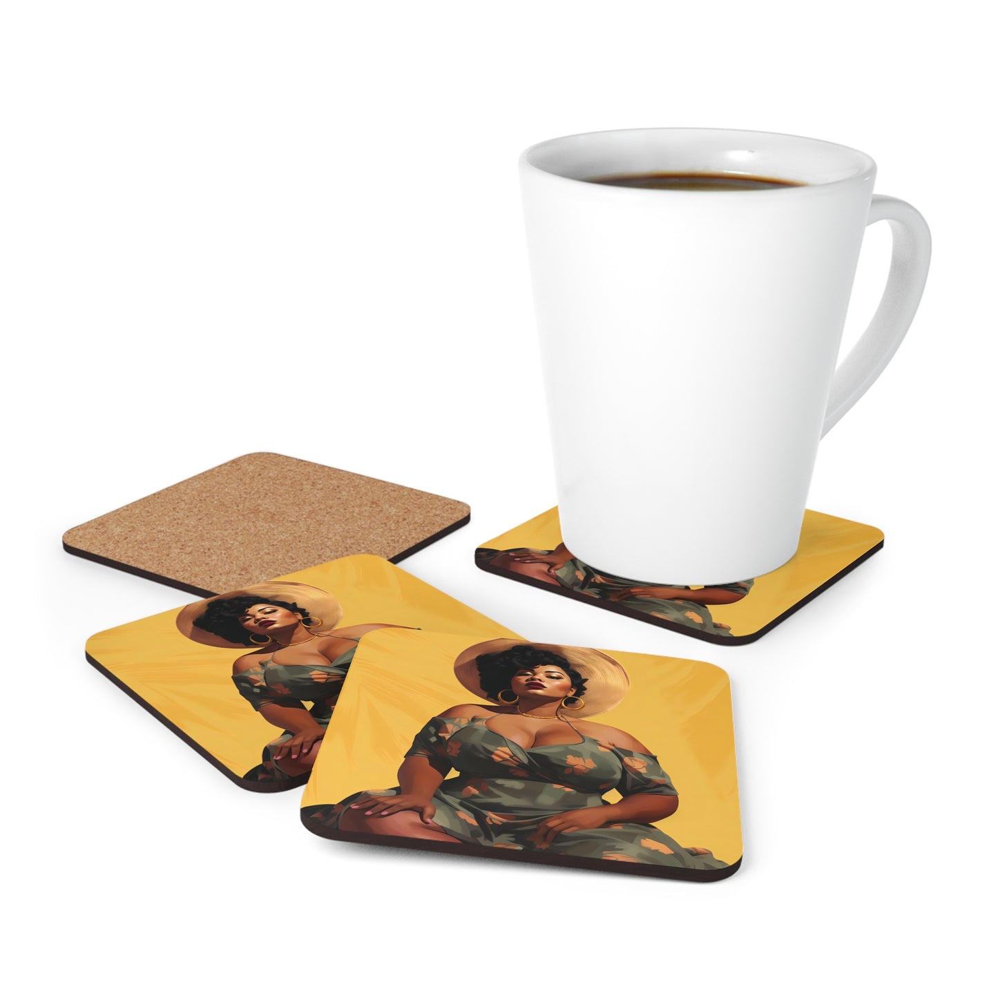 Corkwood Coaster Set - Number 1