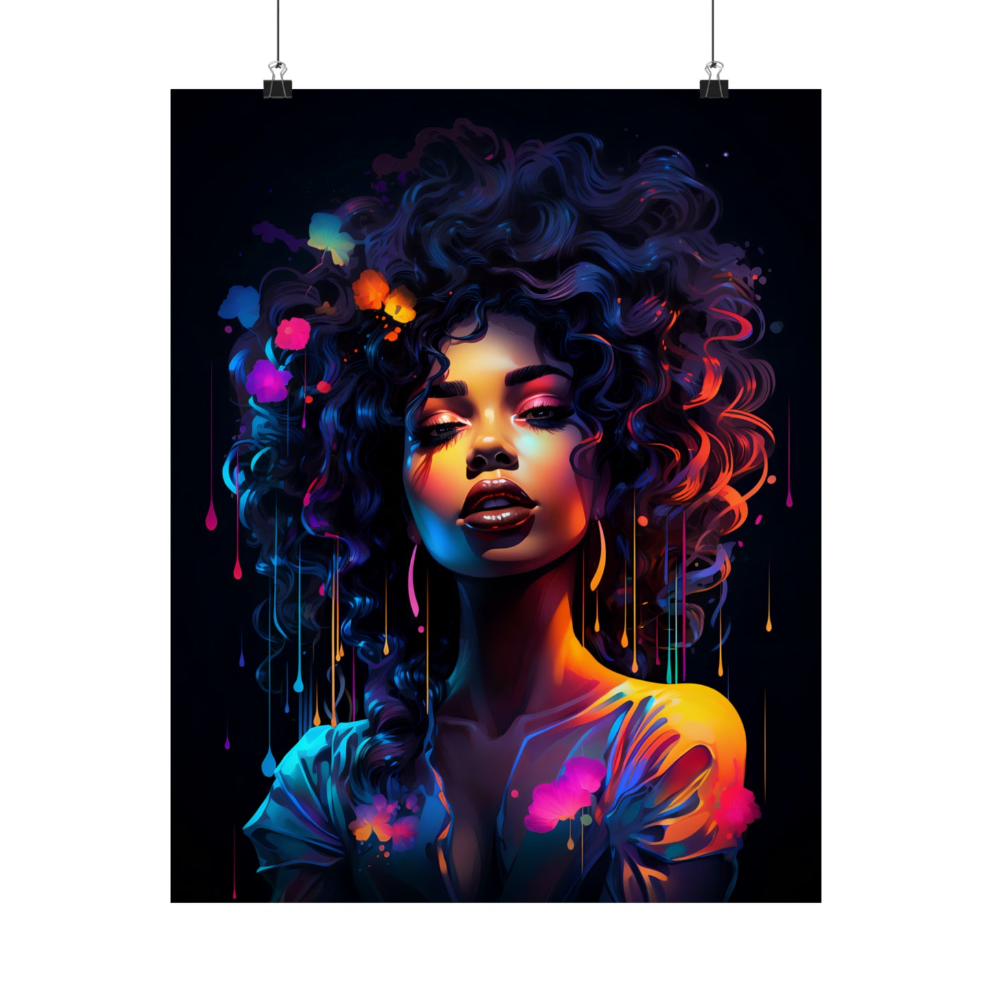 Matte Vertical Posters - Neon Glow