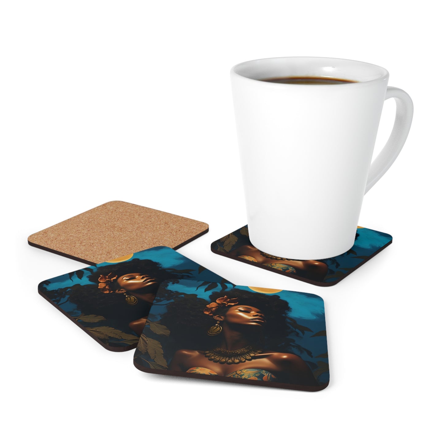 Corkwood Coaster Set - Moon Glow