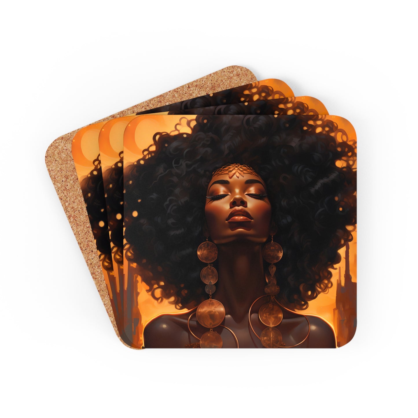 Corkwood Coaster Set - Brandi