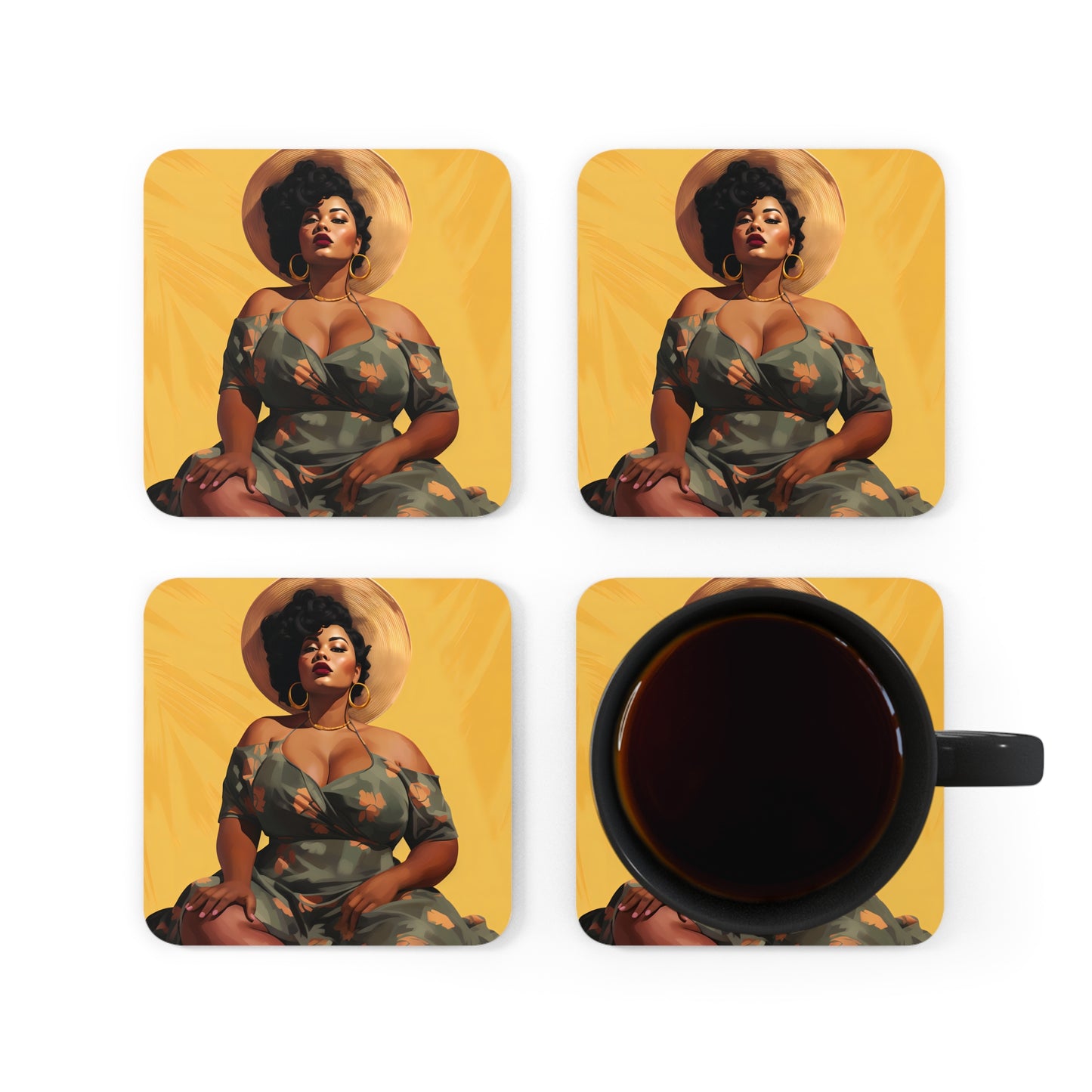 Corkwood Coaster Set - Number 1