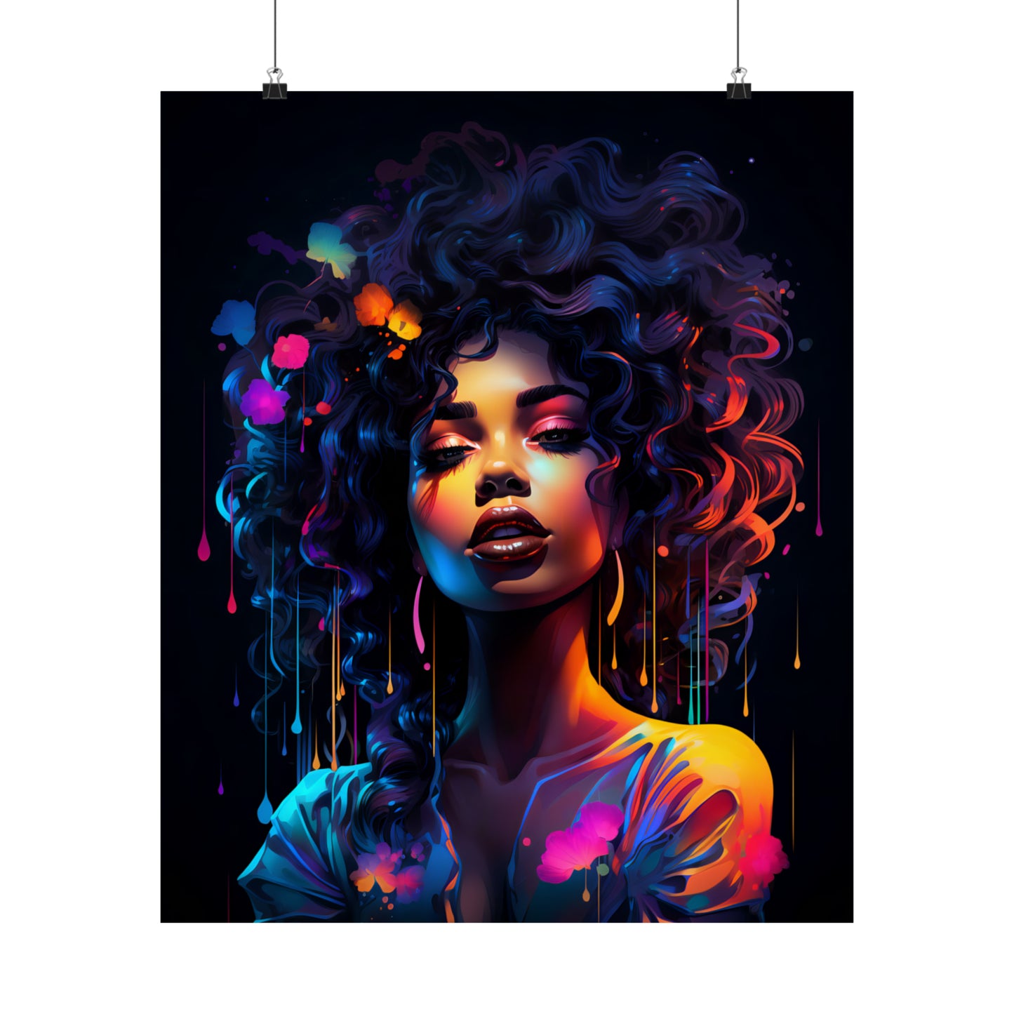 Matte Vertical Posters - Neon Glow