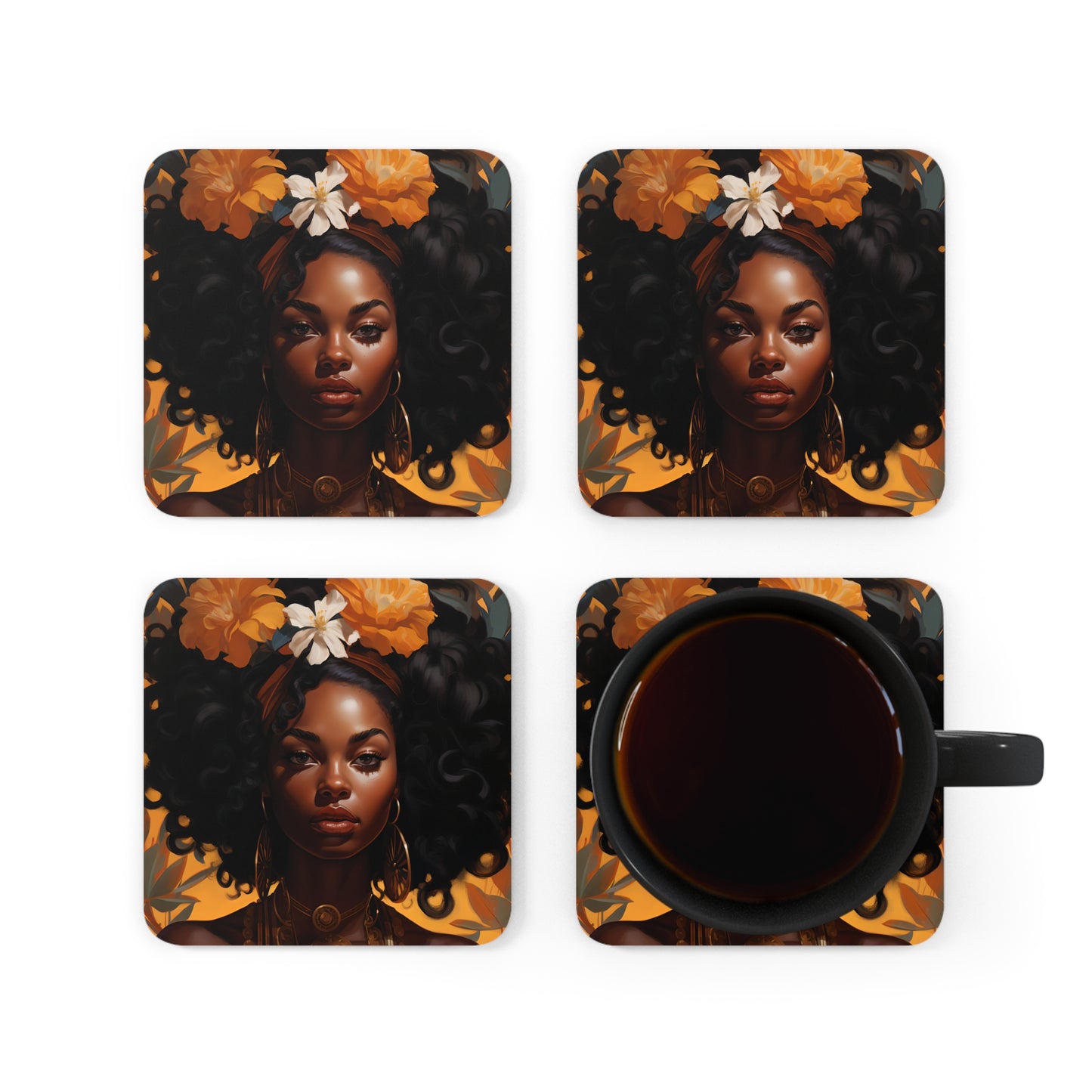 Corkwood Coaster Set - Lily