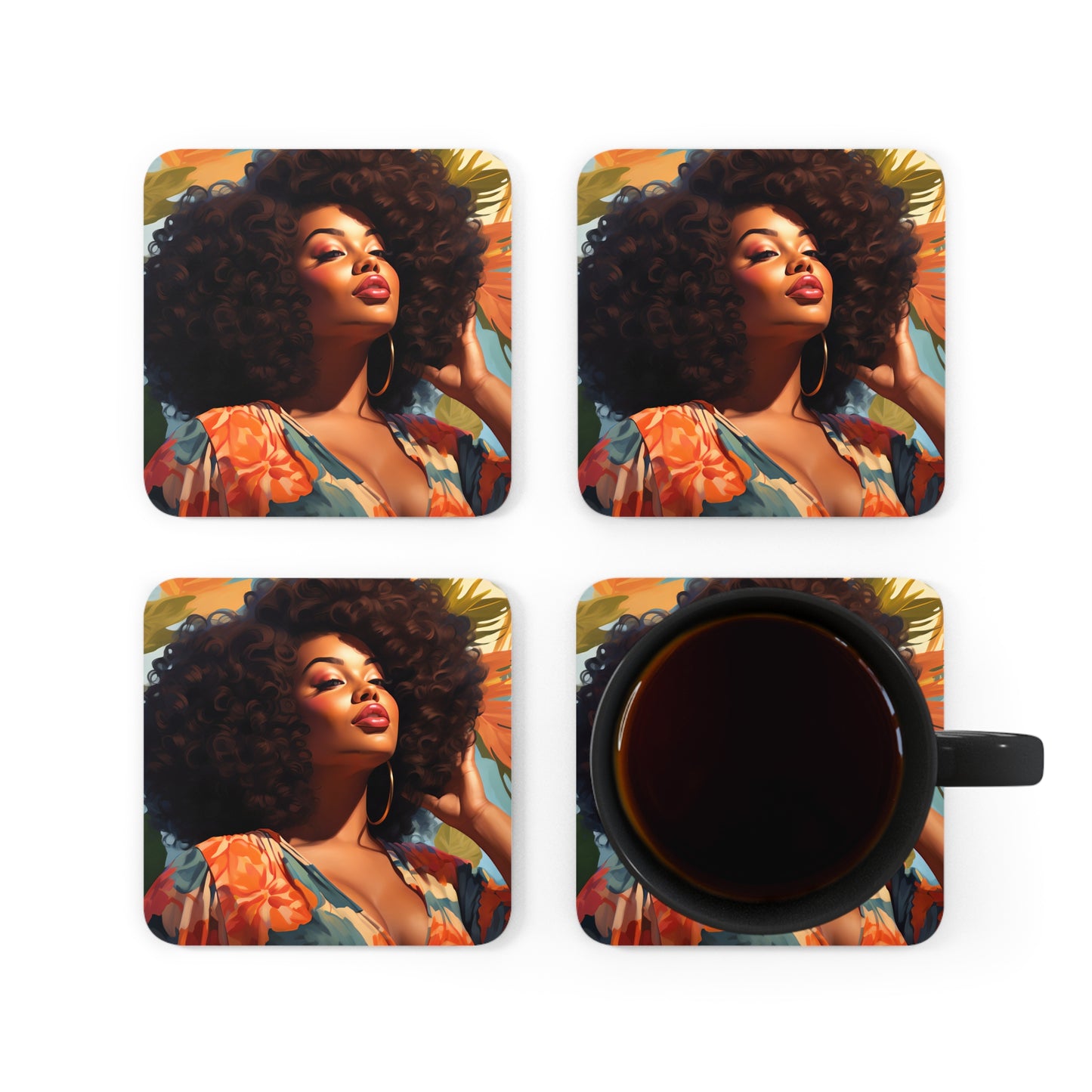 Corkwood Coaster Set - Coco